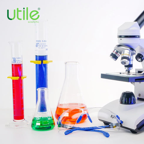 Utile 1000ml Glass Erlenmeyer Flask Set, 2pcs Narrow Mouth Borosilicate 3.3 Conical Flasks for Laboratory with Printed