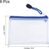 MECCANIXITY Mesh Zipper Bags, B8 Size File Document Pockets, Bill Pouch Folders for Office, Pack of 6