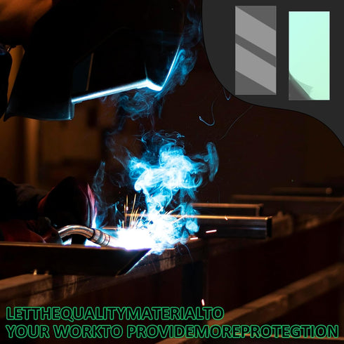 Tucnoeu 100pcs 2x4.21x0.04Inch Welding Lens Transparent Welding Lens for Hood Accessories - Clear Replacement