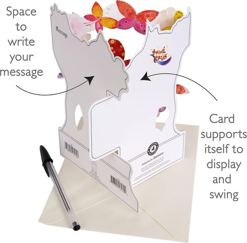 Interactive 3D Swing Greeting Card - Champagne Celebration