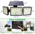 2500LM 286 3 IP65 3-Head (2 Pack) Solar Outdoor Lights Motion Sensor, LED Security Flood Lights with Visual Battery
