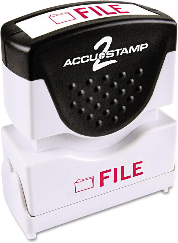 ACCUSTAMP2 035576 Pre-Inked Shutter Stamp with Microban, Red, File, 5/8 x 1/2
