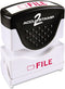 ACCUSTAMP2 035576 Pre-Inked Shutter Stamp with Microban, Red, File, 5/8 x 1/2