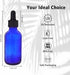 48 Pack 2oz Cobalt Blue Glass Bottles with Eye Droppers for Essential Oils, Perfumes & Lab Chemicals, Labels &