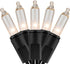 YULETIME 200 Clear Christmas Lights with Black Wire, Pack of 2 Strands