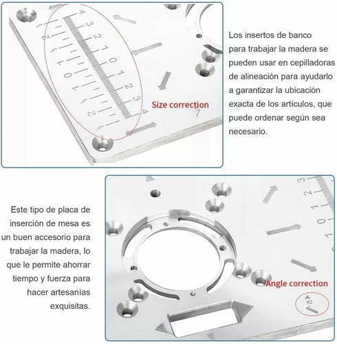 Router Trimmer Woodworking Tool - Aluminium Alloy Router Table Insert Plate for Bench Trimming