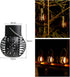 2 Pack Solar Outdoor Lights Simulation Flame Chandelier Decorative Hanging LED Round Ball Lights Solar Garden Lights