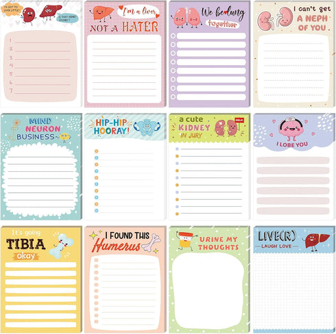 Jetec 36 Pads Nurse Notepads, 3 x 4 Inch, Funny Nursing Appreciation, Self Adhesive Memo Pad for Office Gifts