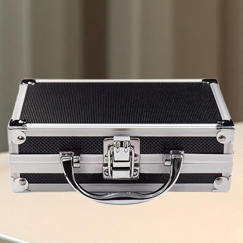 Case,7.09x4.33x2.28'',Briefcase Aluminum Alloy Carrying Case Tool Box Small Hard Portable for Toys Tools Traval