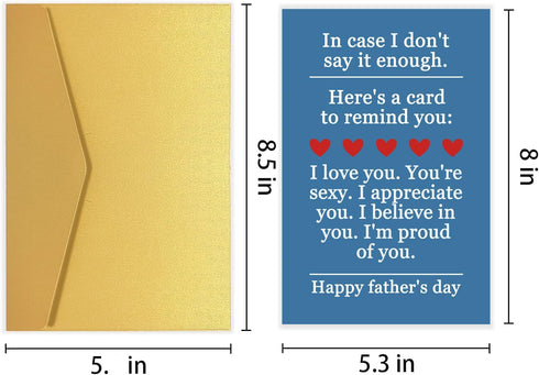 CTVSPC Sweet Fathers Day Card for Husband Boyfriend Fiance, Happy Father's Day Cards&Gifts from Wife Girlfriend