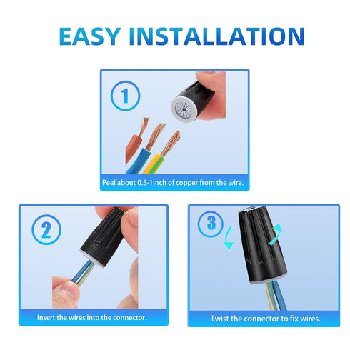 40PCS Waterproof Outdoor Wire Electrical Connectors, Sealant Twist Nuts for Landscape Light and Wet Location