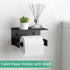 Toilet Paper Holder with Shelf, Adhesive or Screw Wall Mount Paper Towel Holder,Stainless Steel Tissue Holder