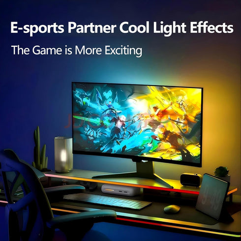 ZIWJGPCCV 34 inch 3 Smart LED Strip Lights for Computer Monitor Backlight, RGB Gaming Lights for Screen, Sides