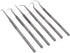Set of 6 Stainless Steel Precision Micro Probe Combo, 5.5 Inch Overall Length