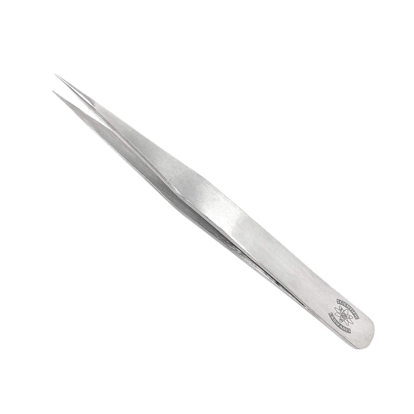 Boley Style Stainless Steel Lab Forceps with Straight Strong Pointed Tips (5 in.)