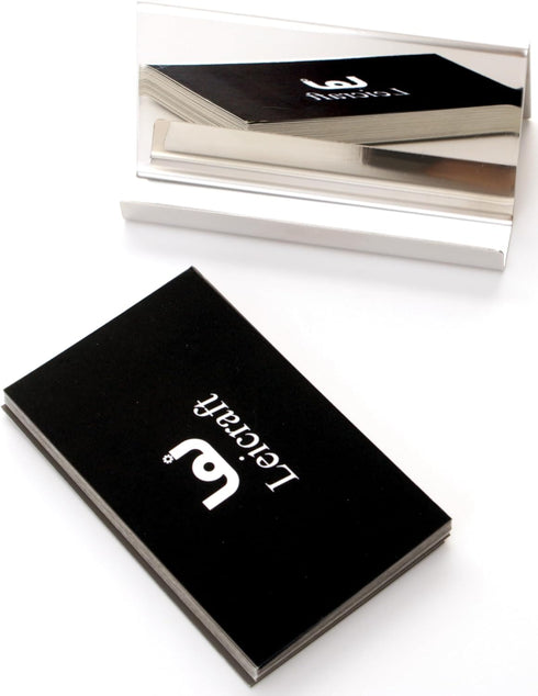 Metal Business Card Holder for Desk, Stainless Steel Organizers and Office Desk Accessories for Men and Women