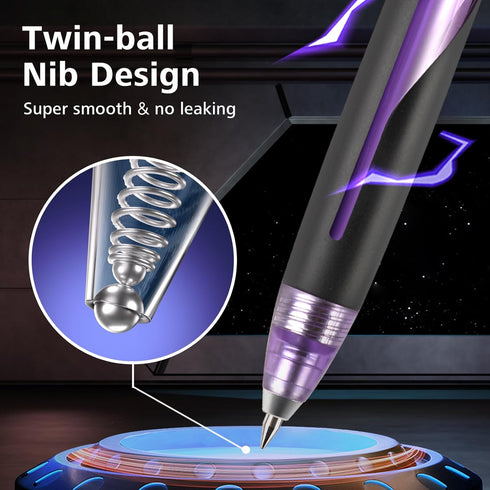 WRITECH Retractable Gel Ink Pens, Low Center of Gravity 0.7mm Multicolor Medium Point with Refills