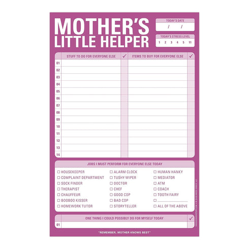 Knock Knock Mother's Little Helper Checklist Note Pad - 6 x 9-inches