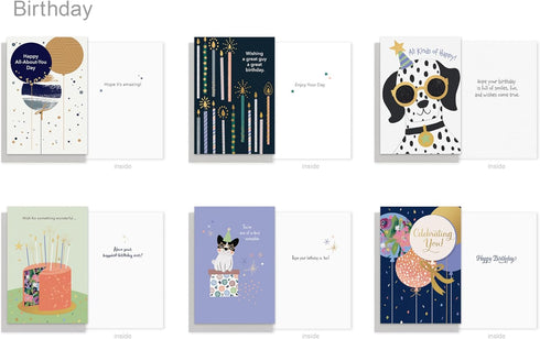 Box(60-Count) American Greetings All Occasion Deluxe Card Assortment with Envelopes and Storage