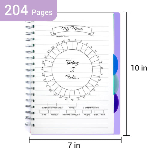 FLYING EAGLE 5 Subject Wide Ruled Spiral Notebook, 204 Pages, 7" x 10", Large Hardcover Notebooks for School