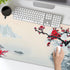 XXL Large Gaming Mouse Pad, Sakura Cherry Blossom Extended Desk Pad, Non-Slip Rubber Base 35.4x15.7in