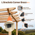 SecureLatch 4 Inch 90 4"2"2" (Black-4PCS) Heavy Duty Galvanized L Bracket, Degree Angle Bracket for Wood, Metal Corner