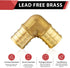 10-Pack EFIELD Pex Fittings, 1 Inch Elbow Brass Barb Crimp Fittings for Pex Tubing (PEX1807062)