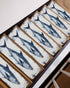 BOHOOSKYLAR 4 8"x30" Ocean Life Stair Treads Retro Blue Tuna Oil Painting Wood Grain Indoor Non Slip Peel and Stick