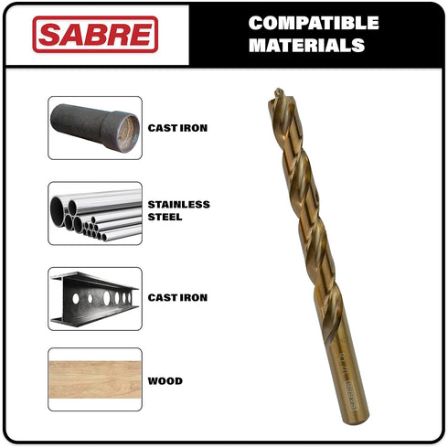 5pcs Cobalt Drill Bits 5/32 Inch – M35 Metal Drill Bit Set, Split Point Tip for Steel, Hard Metal, Cast Iron (5/32" x