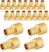 20-Pack PEX Fittings, 1/2" PEX x 1/2" Female Sweat Adapter, Brass Crimp Fitting for PEX Pipes