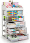Desk Organizer with Drawers, 5 Drawers Storage Organizer for Office Supplies, Plastic Stationary Organizer, Makeup