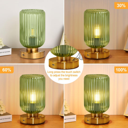 7500mAh Dimmable Bulb LightRound Cordless Table Lamp for Bedroom, Rechargeable Battery Operated Lamp, Modern Touch
