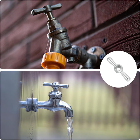 01-5095 1Pcs Replacement,16 uxcell Hose Bib Tee Handle, Metal Outside Hose Bib Handle Point Broach Outside Faucet Hose