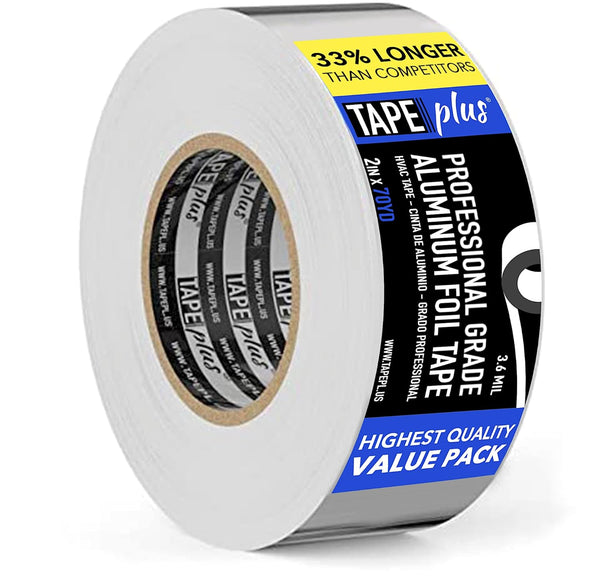 Professional Grade Aluminum Foil Tape - 2 Inch by 210 Feet (70 Yards) for HVAC, Sealing & Patching