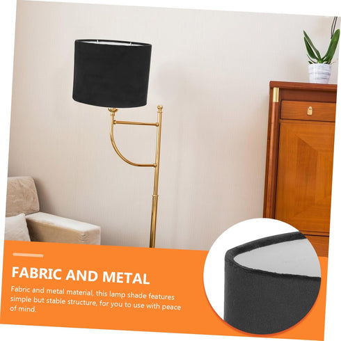 NUOBESTY Oval Fabric Lamp Shade for Desk and Floor Lamps Cloth Cover Compatible Black Exterior with White Interior