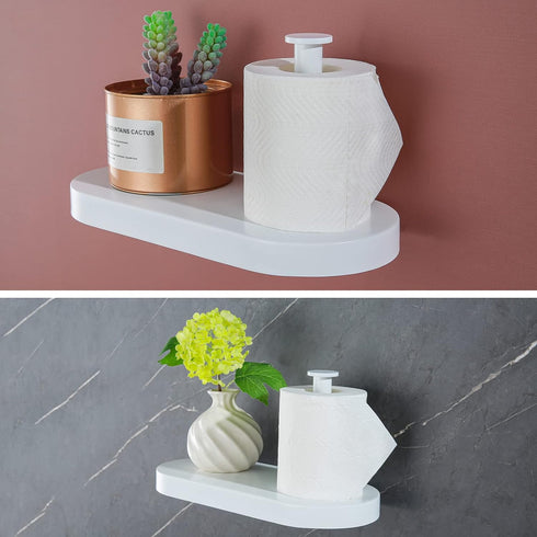304 Holder.93088MW RANDOM Matte White Toilet Paper Holder with Phone Shelf, SUS Stainless Steel Modern Bathroom