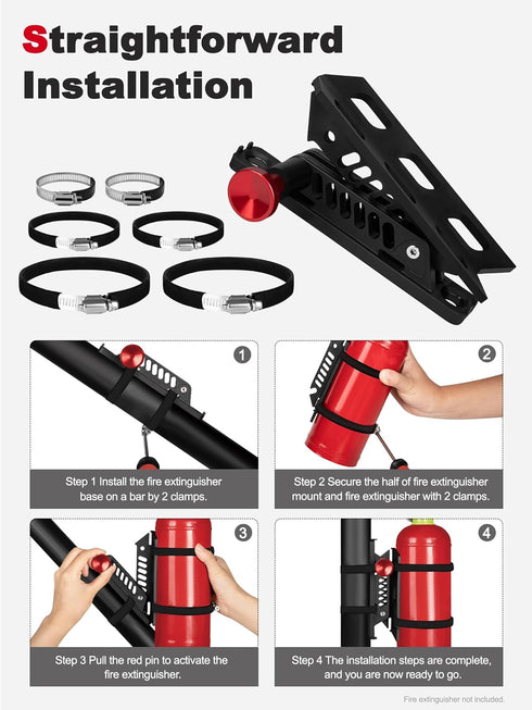 X3 NILKATSS Adjustable Fire Extinguisher Mount, Easy Install on Roll Bar/ Cage Fire Extinguisher Holder, Quick Release