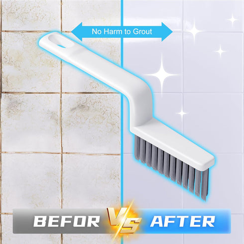 MIXVOVA 3 Set 3 V-Shaped Grout Cleaner Brush, Pcs Grout Brushes for Tile Floor, Handheld Grout Cleaning Brushes