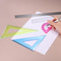 4pcs Set 20cm Inch HARFINGTON Triangular Ruler Plastic Metric Geometric Protractor Triangle Engineering Scale Drafting