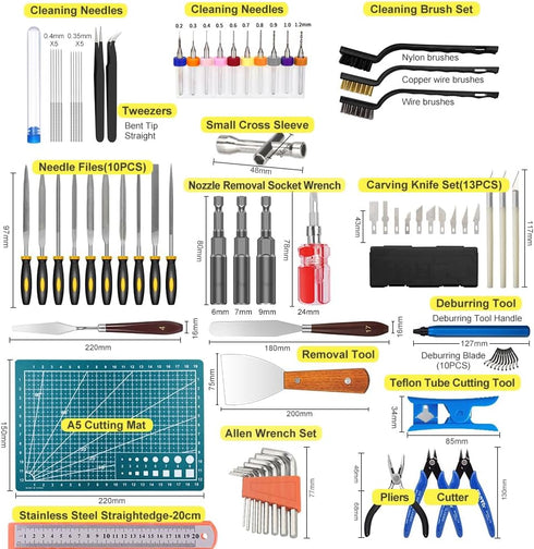 3D Printer Tool Kit, Mintion 82 Pcs Accessories Kit with Nozzle Cleaning Kit and Removable Screwdriver Kit