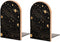 FodPand Gold and Silver Space Themed Wood Bookends Decorative Non-Slip Bookends Heavy Duty