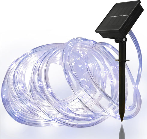 33FT 100LED IP65 Honche Solar Rope Light Waterproof Outdoor LED Copper Fairy String Tube Lights for Party Gazebo Garden