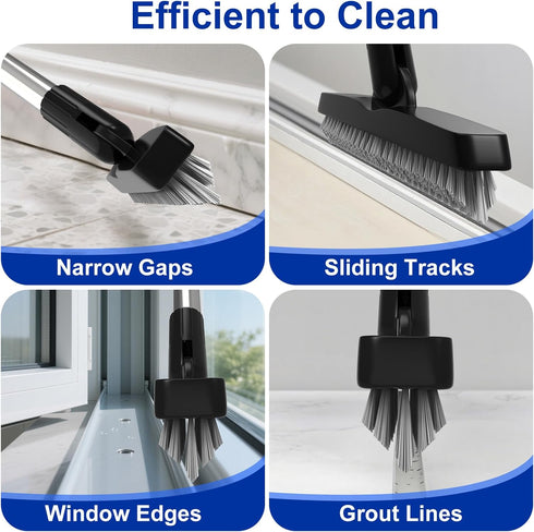 Areas-56 inch BITOPE Grout Brush Cleaner with Adjustable Long Handle Swivel V-Shaped Stiff Bristles Scrubber