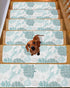 BOHOOSKYLAR 4 8"x30" Blue Lobster Stair Treads Ocean Starfish Blue Coral Shell Marine Life Indoor Non Slip Peel