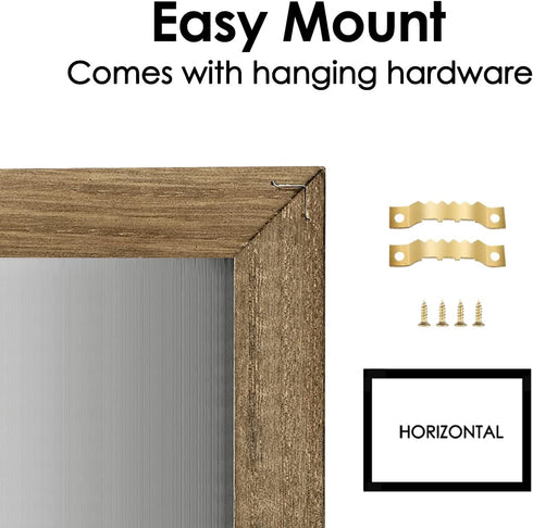 TORASO Dry Erase Monthly Calendar Board, Magnetic Surface Whiteboard for Wall, Rustic Brown Frame, 13"x 17"