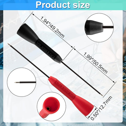 6 Pack 2mm Test Probes, 600V/10A Non-Destructive Multimeter Test Needle