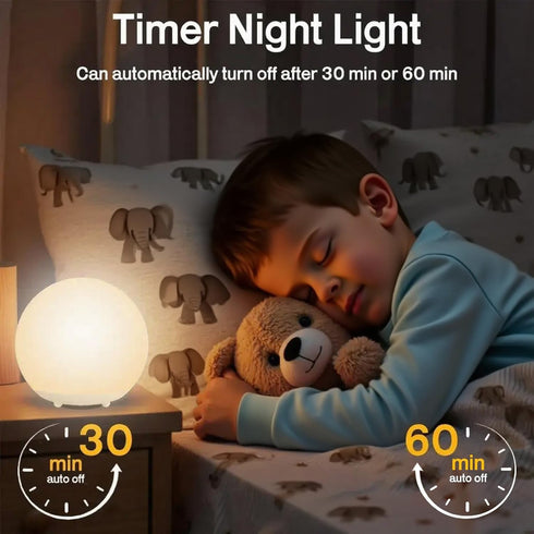 SHIXING Dimmable,Warm Light,7 0.5/1hour Night Light for Kids, USB Rechargeable LED Night Lights Table Lamp