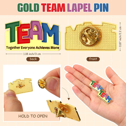 Dunzoom 40 Sets Team Pens Gifts Bulk Employee Appreciation Gift Gold Lapel Pin Inspirational Ballpoint Pen Thank You