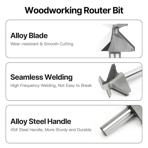 1/2" R18 Seamless HUHAO Shank Woodworking Router Bit, Arc Bending Integrated Milling Cutter Router Bit, Carbide Tip V