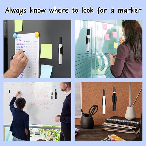 AIERSA Large Silicone Marker Holder for White Board, Dry Erase Adhesive Marker Holder, Marker Holder for Classroom